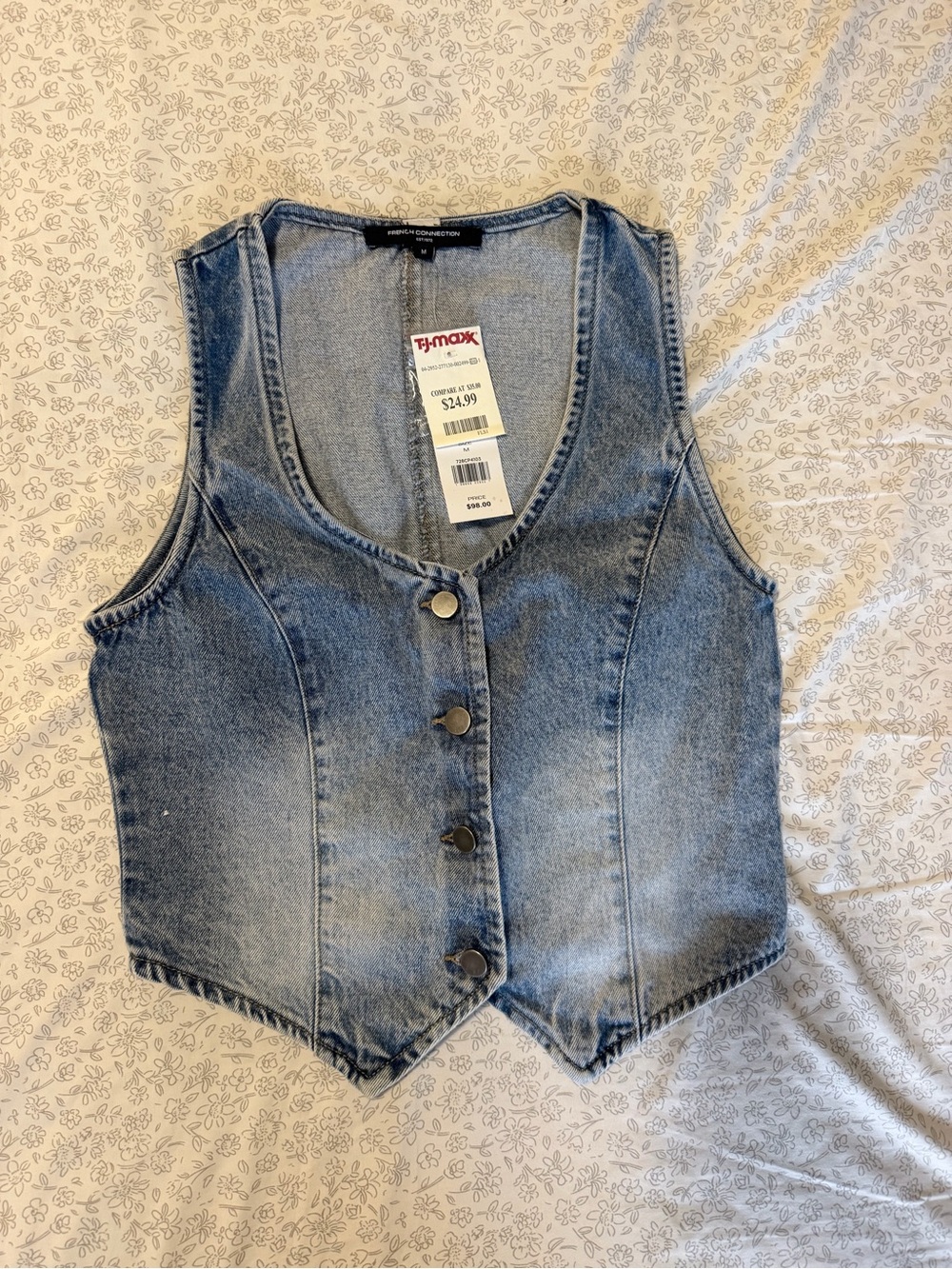 French Connection Denim Crop Vest